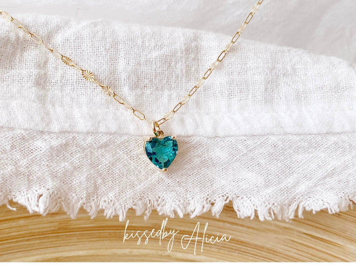 kissedby Alicia | Goldkette mit Kristall Herz - ALICIA'S DIARY®