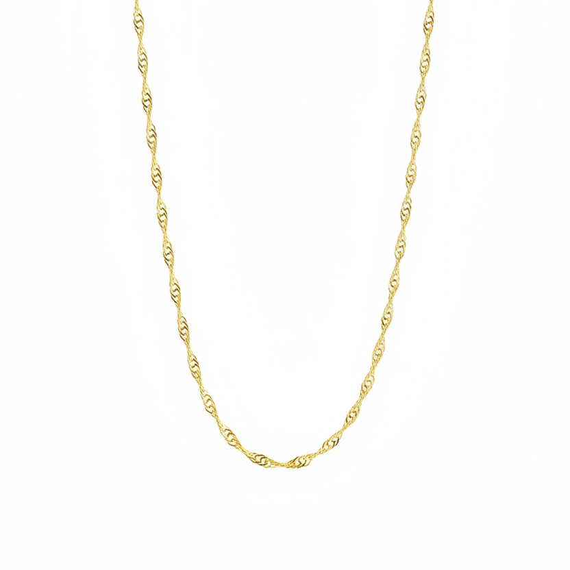 Goldene gedrehte Halskette aus 925 Silber vergoldet, Basic Halskette für junge Frauen von Alicia&