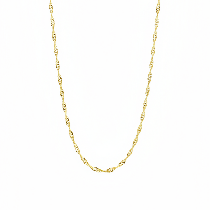 Goldene gedrehte Halskette aus 925 Silber vergoldet, Basic Halskette für junge Frauen von Alicia&
