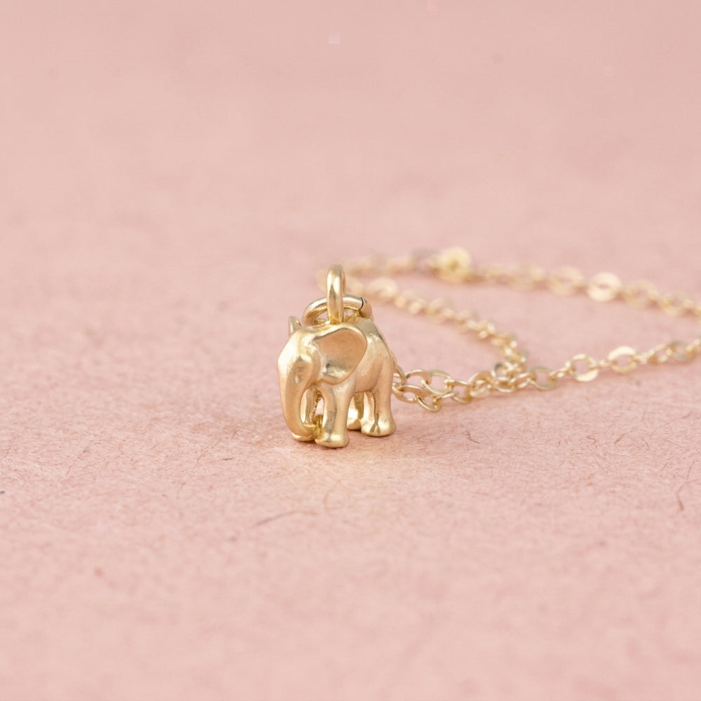 Goldene Elefanten Kette, Goldfill und Silber Schmuck von