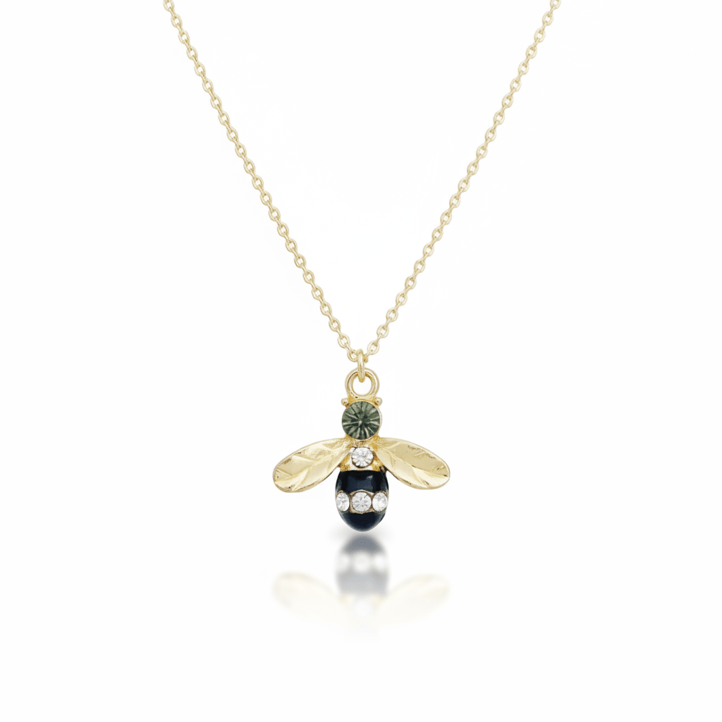 Vergoldete Halskette mit Bienen Anhänger, Kette mit Tiere Charm, Insekt, Schmuck Inspiration von Alicia&