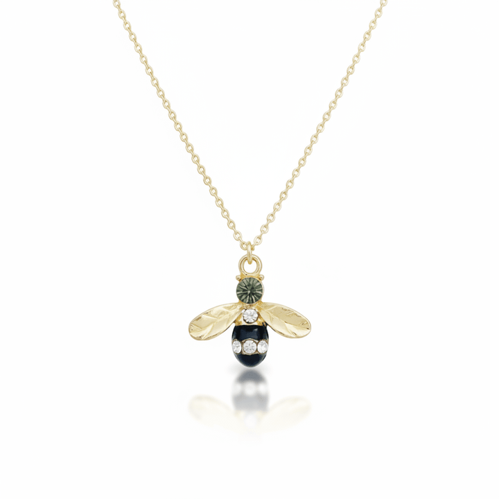 Vergoldete Halskette mit Bienen Anhänger, Kette mit Tiere Charm, Insekt, Schmuck Inspiration von Alicia&
