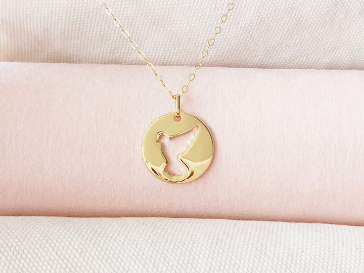 Vergoldete Halskette mit Friedens-Symbol aus vergoldetem Silber und Goldfill von Alicia's Diary