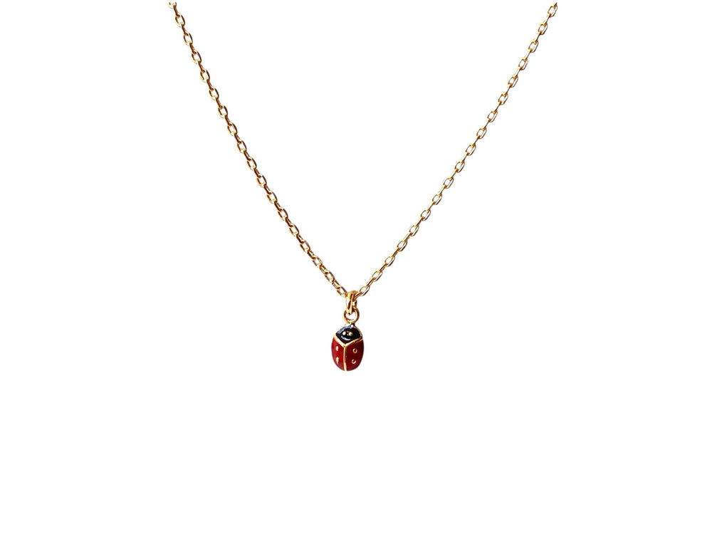 Vergoldete antiallergene Kinderkette mit Marienkäfer online kaufen im Alicia's Diary Schmuck Shop