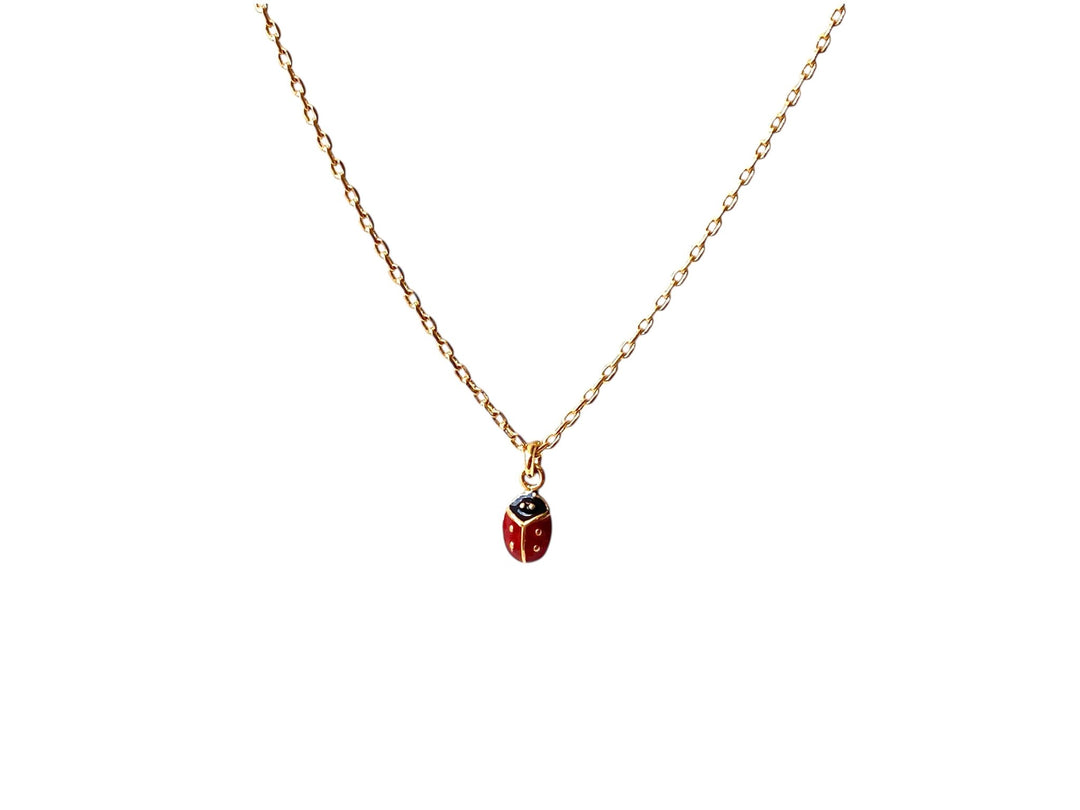 Vergoldete antiallergene Kinderkette mit Marienkäfer online kaufen im Alicia's Diary Schmuck Shop