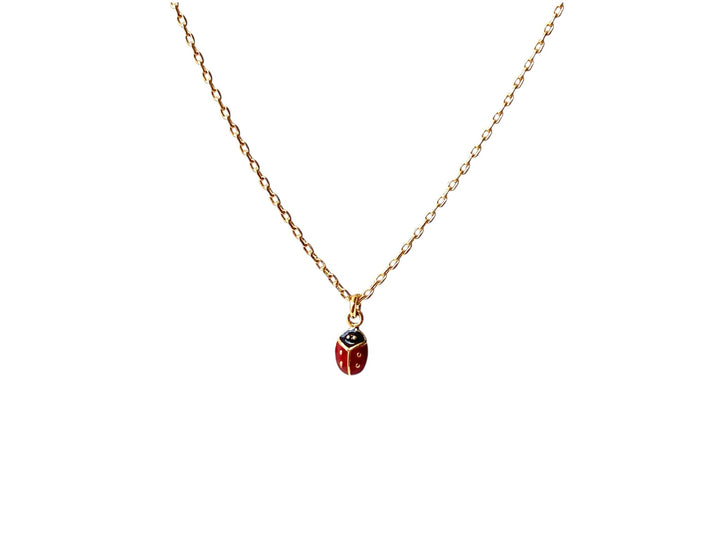 Vergoldete antiallergene Kinderkette mit Marienkäfer online kaufen im Alicia's Diary Schmuck Shop