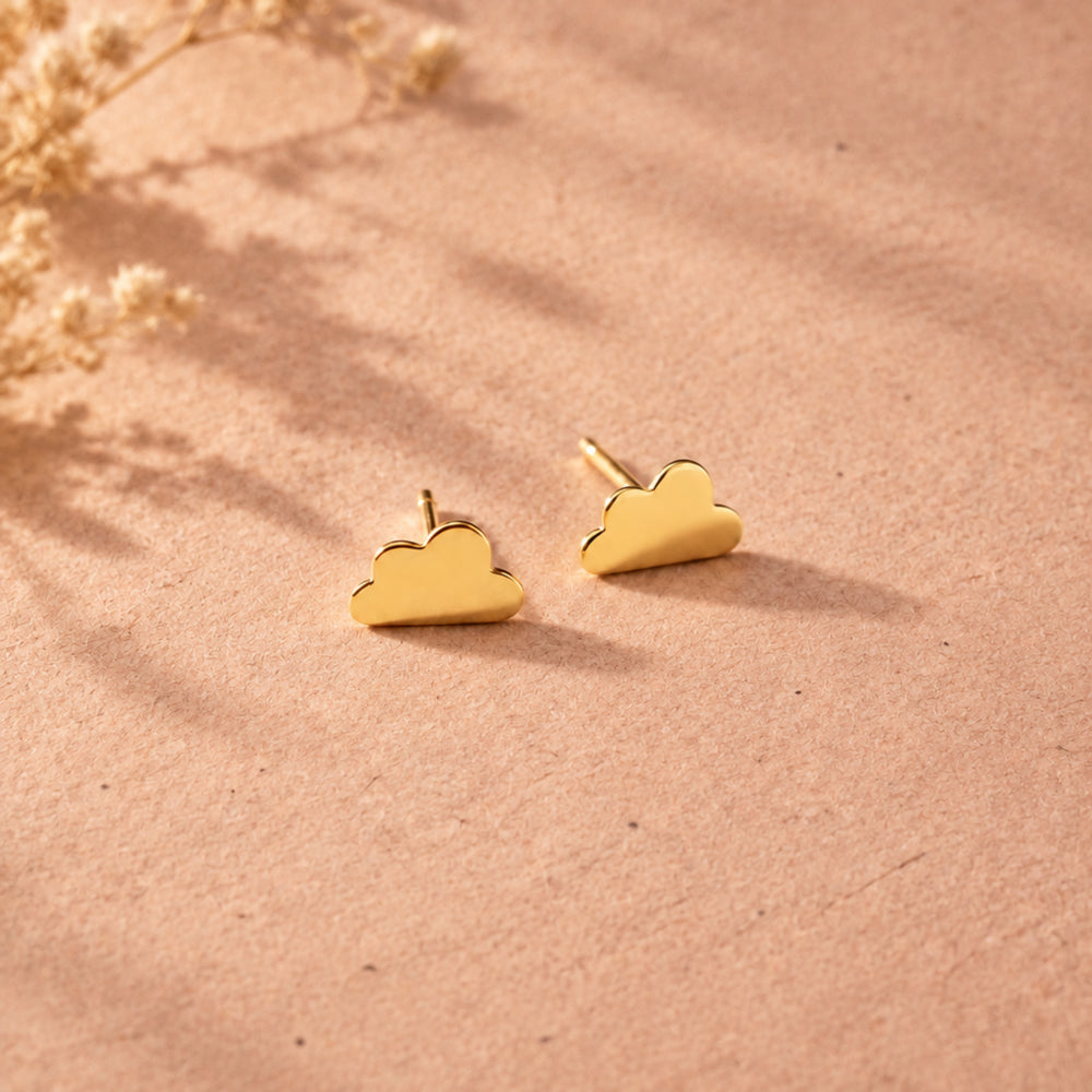 Goldene hautsensitive Ohrstecker mit Wolken aus 925 Silber, hochwertigen Schmuck für Teenager, junge Frauen und Kinder online