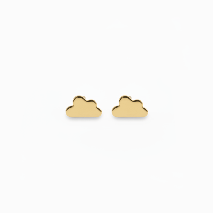 Goldene minimalistische Ohrstecker mit Wolken aus 925 Silber, schönen Schmuck für Teenager, junge Frauen und Kinder online bestellen