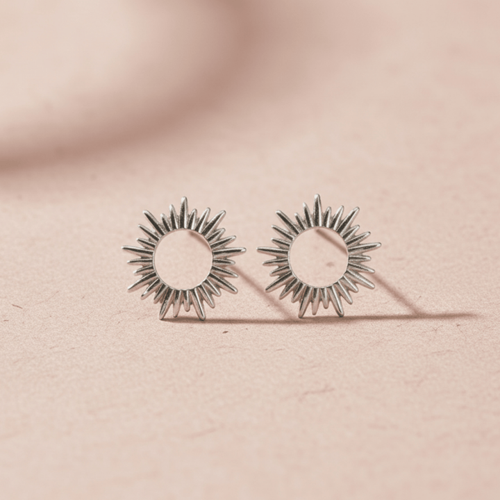 Sonnenstrahlen Ohrstecker silber pur-google-feed-Ohrringe-Ohrringe silber