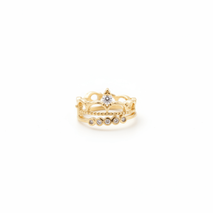 Goldener Earcuff mit Krone und Steinen, Ohrklemme Damen, Ohrklemme ohne Ohrloch, schöner Schmuck wasserfest für Frauen