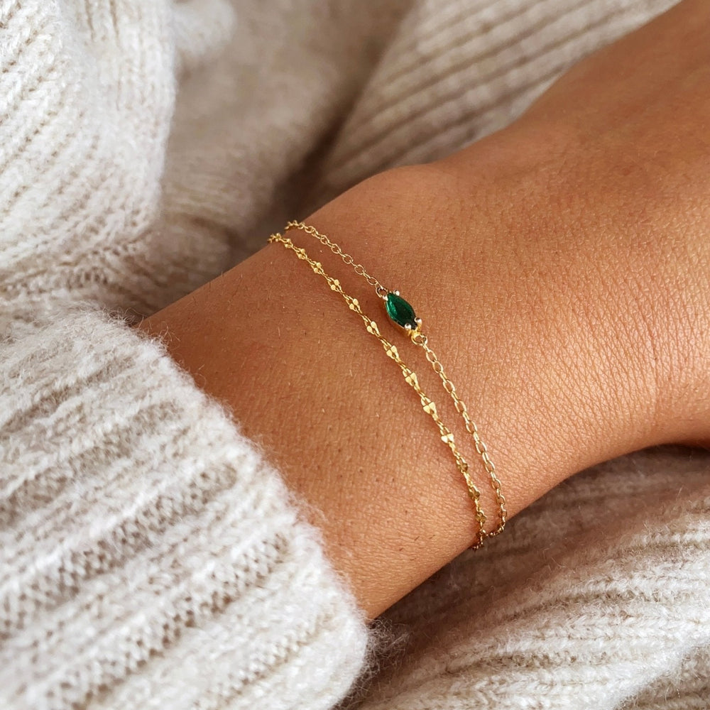 Filigranes gold Armband mit grünem Stein, Sterling Silber Armbänder vergoldet aus dem besten Schmuck Online Shop Alicia's Diary