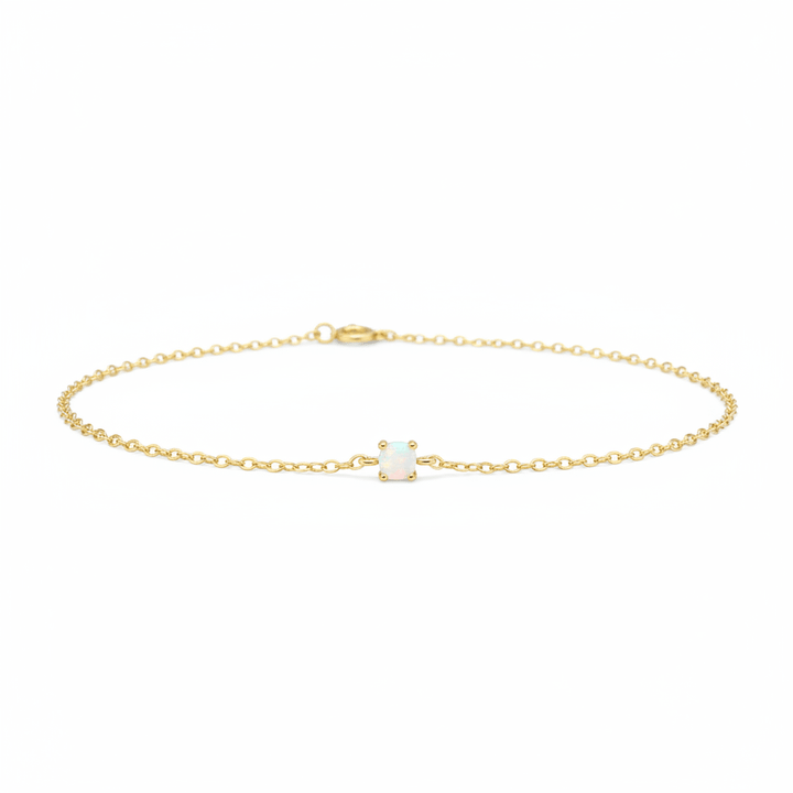Dezentes Armband mit Opal Stein, Opal Schmuck wasserfest und hautfreundlich für junge Frauen mit schmalen Handgelenken und Teenager Mädchen