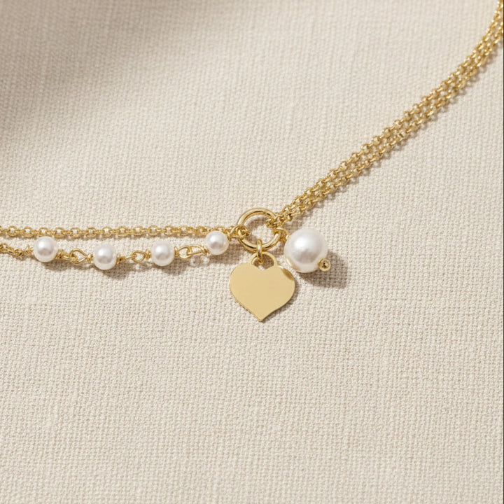 Kissedby Alicia | Pulsera con corazón y perlas - ALICIA&