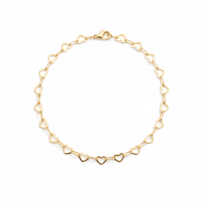 Goldfill Armband gold mit vielen Herzen, Herz an Herz Armband, Herz-Schmuck, färbt nicht ab, verliert keine Farbe, haltbar,  bezahlbarer Schmuck