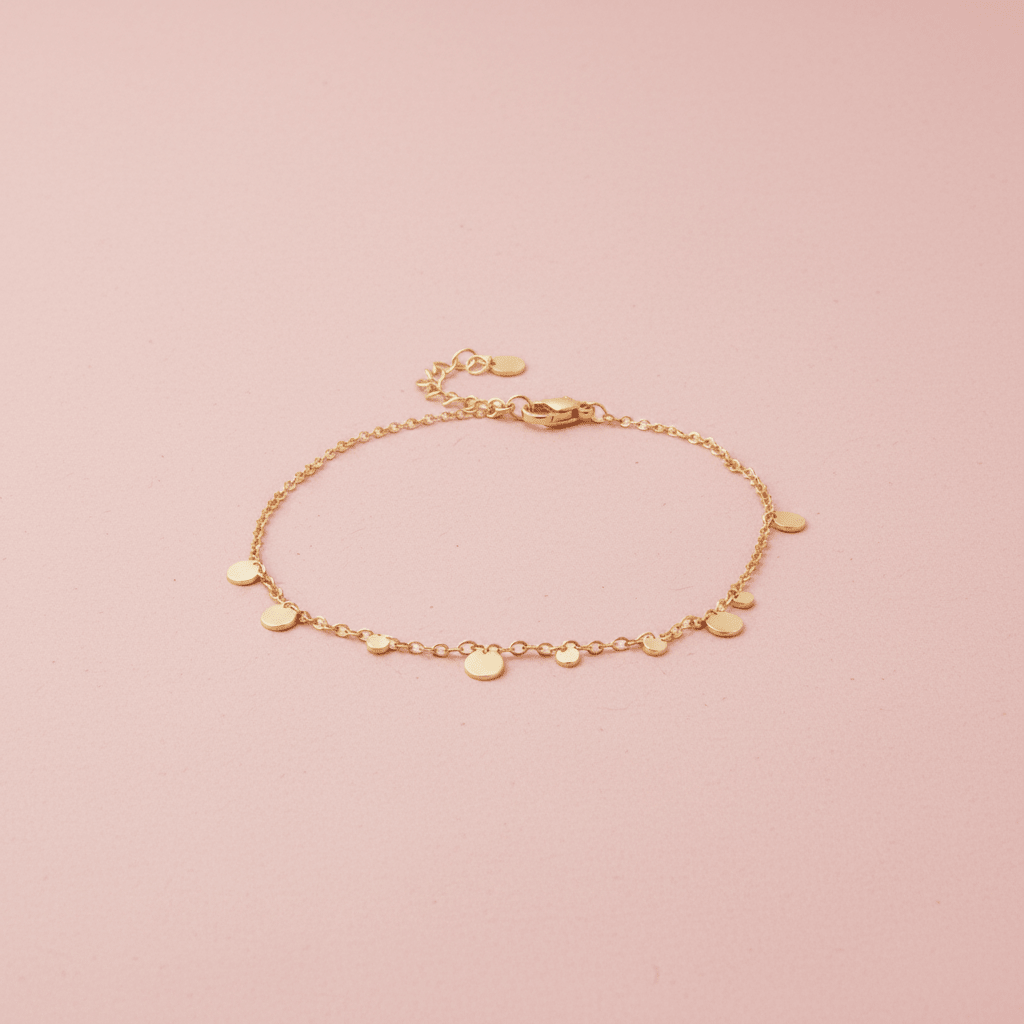 Plättchen Armband in Gold, zartes Gold Armband aus Edelstahl für Damen, schlichte Armbänder zum Stapeln, Schmuck online kaufen