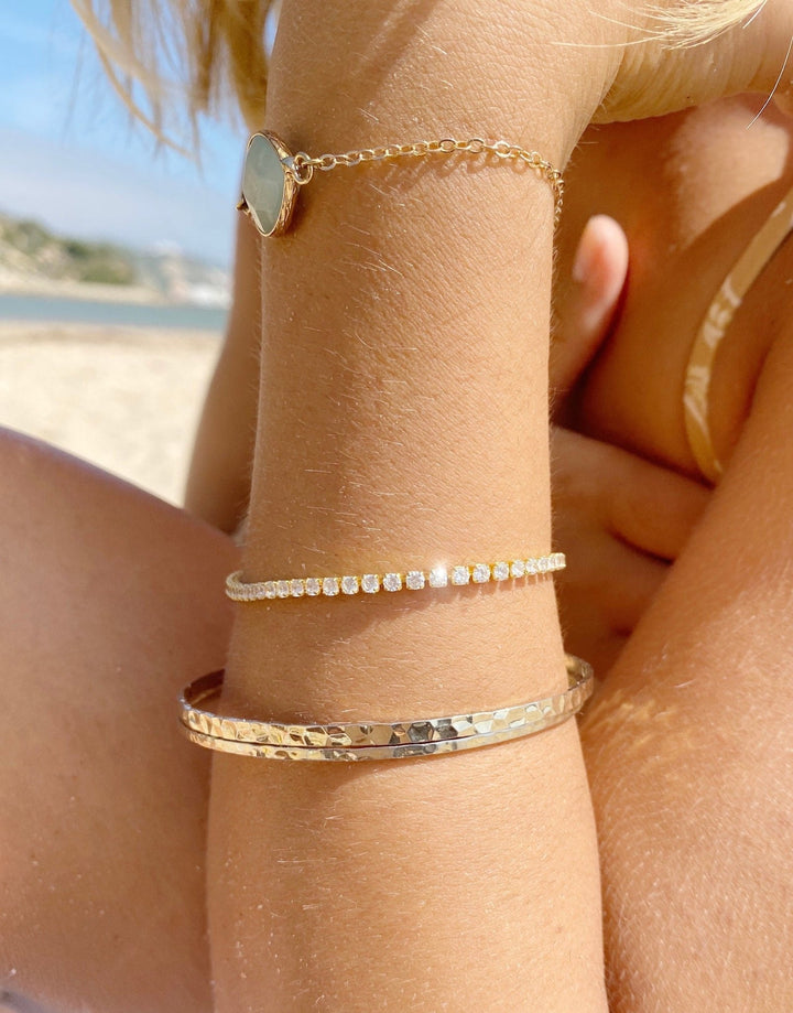 Goldarmband Damen mit vielen Steinen, Glitzer Armband mit Strasssteinen, mit weißen Steinen für Mädchen 14 Jahre und Frauen