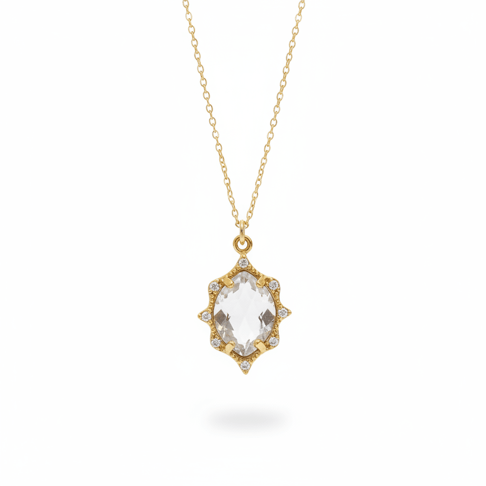Zarte Kette mit rauchgrauem Kristall-Dünn Filigran zart schmal zierlich-goldene halskette-Goldfill