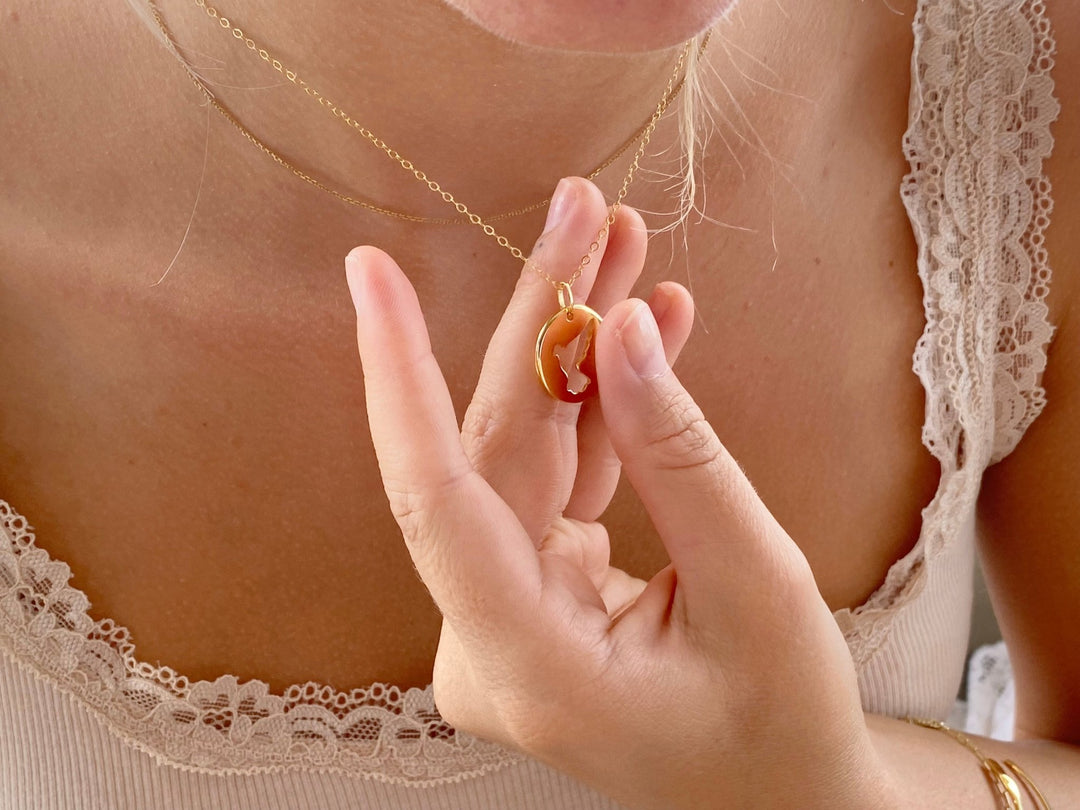 Schmuck mit Friedenssymbol und Friedenszeichen: Friedenstaube an goldener Halskette von Alicia's Diary