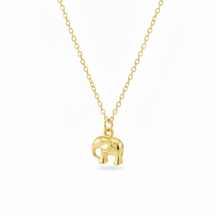 Zarte Gold Halskette mit Elefanten Charm aus vergoldetem 925 Sterlingsilber, persönliches Schmuckgeschenk für junge Frauen