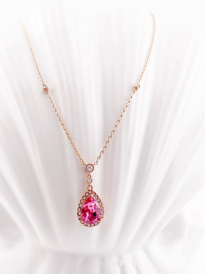 Roségoldene pink Crystal Kette - ALICIA'S DIARY®