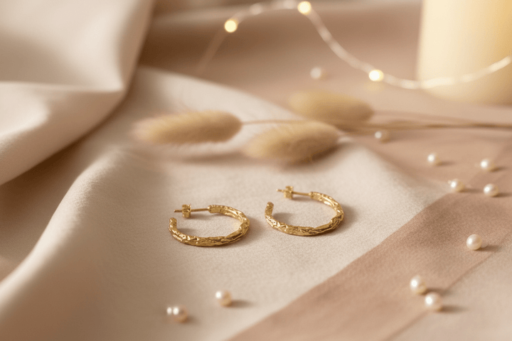 Aesthetic Goldcrush Creolen mit hammered Finish-creolen-Creolen 30 mm-Gehämmert