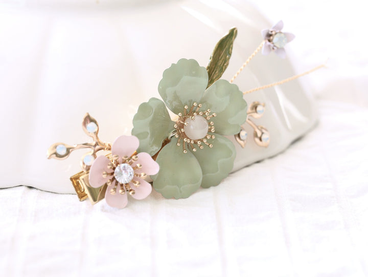 Deko Haare für Vintage Hochzeit, Retro Blumen Schmuck für 20er Jahre Hochzeit von Alicia&
