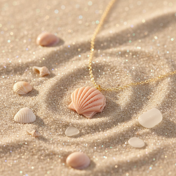 Wasserfeste Kette Gold mit großem Anhänger im Strand Stil, Ocean necklace for women, Sommer Schmuck von Alicia&