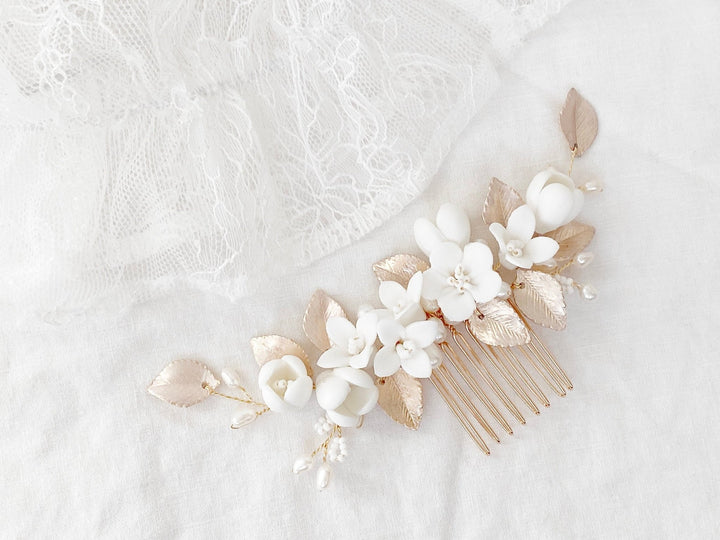 Brauthaarschmuck Gold Julie - ALICIA'S DIARY