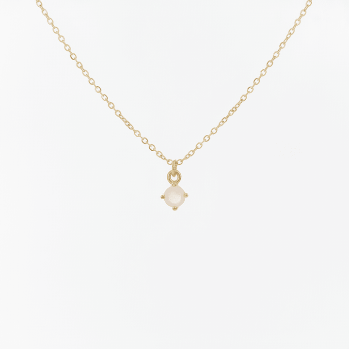 Kette mit Rosenquarz Anhänger, dünne Kette mit kleinem Anhänger, Kette gold mit mini Anhänger, feiner Schmuck für Frauen boho