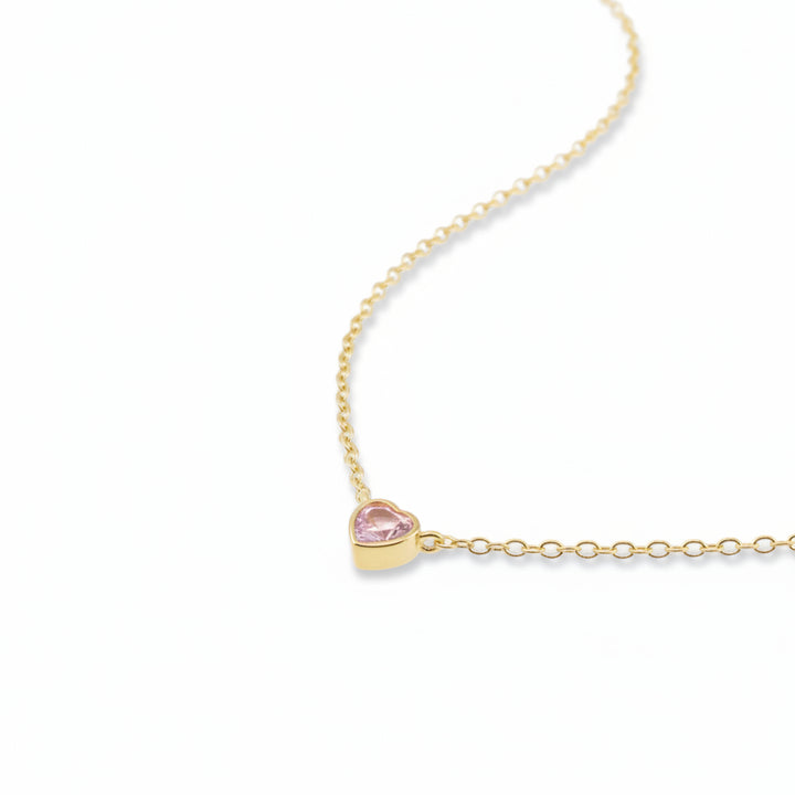 Goldene Halskette aus 925 Silber mit rosa Herz Anhänger Schmuck Geschenk für Frau, Freundin, Tochter, Enkelin von Alicia&
