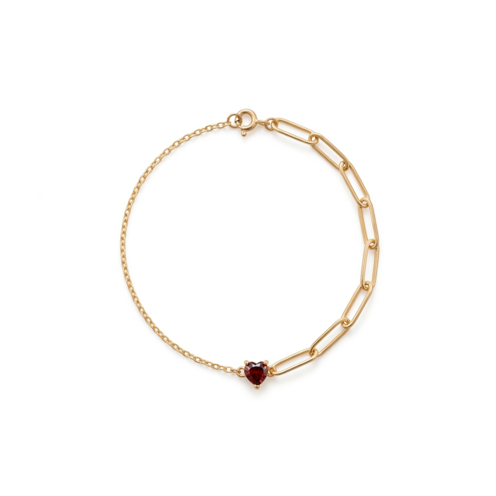 Süßes Kinder-Armband mit rotem Kristall Herz, Mutter Kinder Schmuck online bestellen