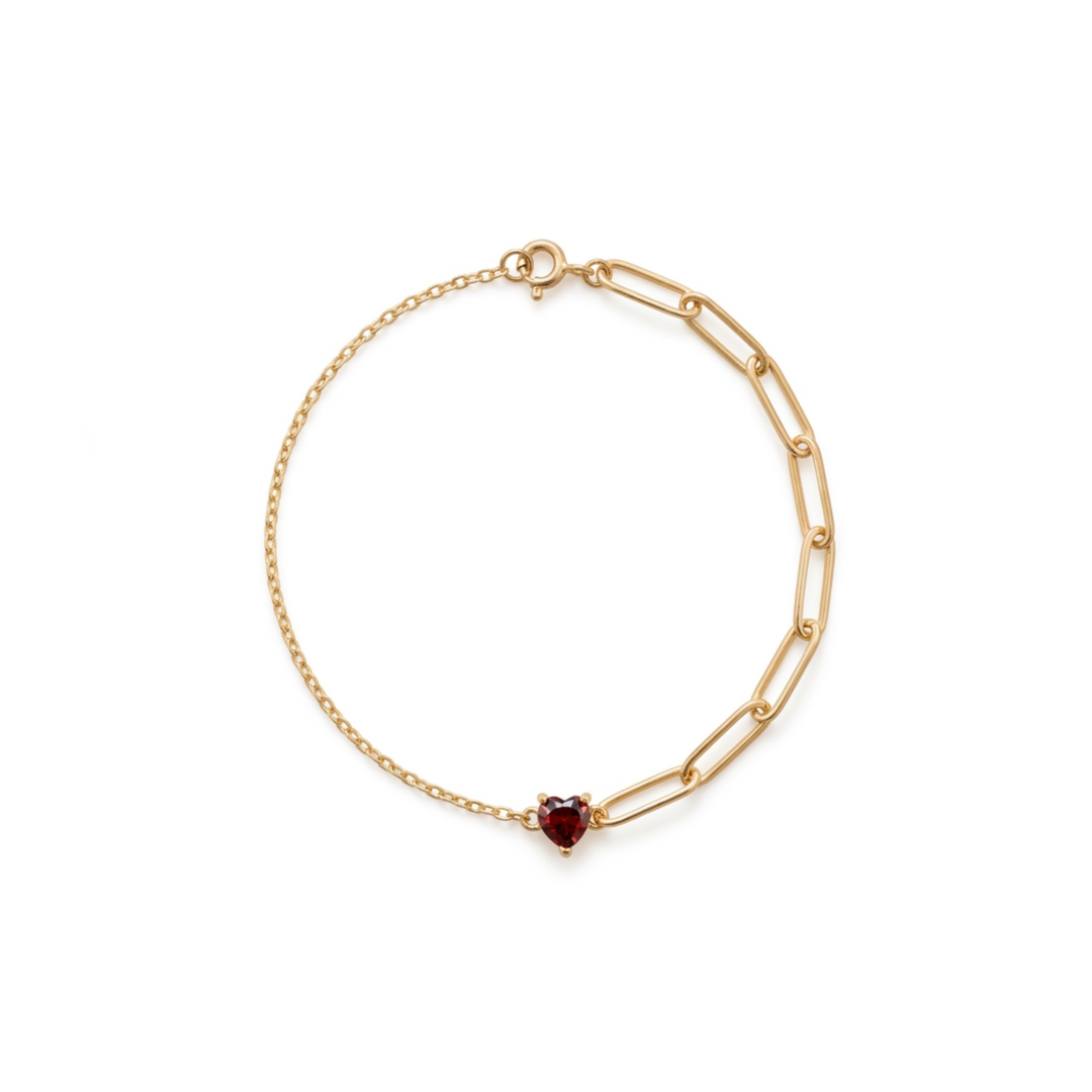 Süßes Kinder-Armband mit rotem Kristall Herz, Mutter Kinder Schmuck online bestellen