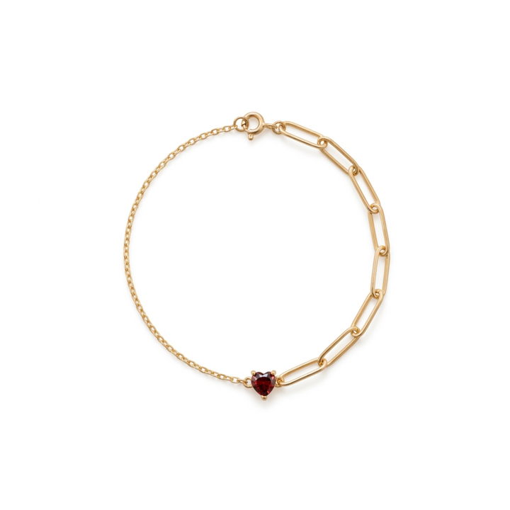 Süßes Kinder-Armband mit rotem Kristall Herz, Mutter Kinder Schmuck online bestellen