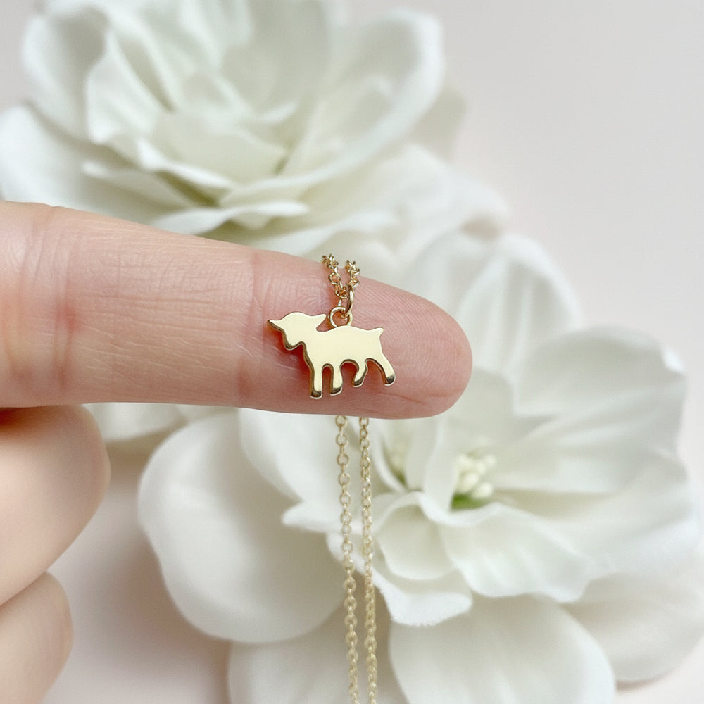 Kinder Halskette Lamm Anhänger, Kinderschmuck Goldfill vergoldet von Alicia's Diary