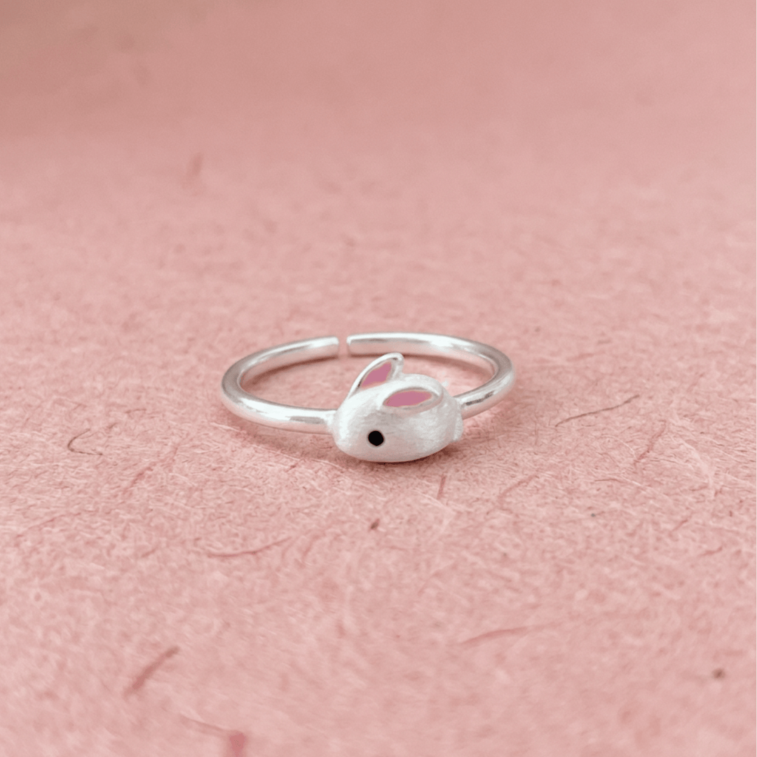 Echter Silberring für Kinder mit Hase, niedlicher Schmuck für Mädchen online bestellen,