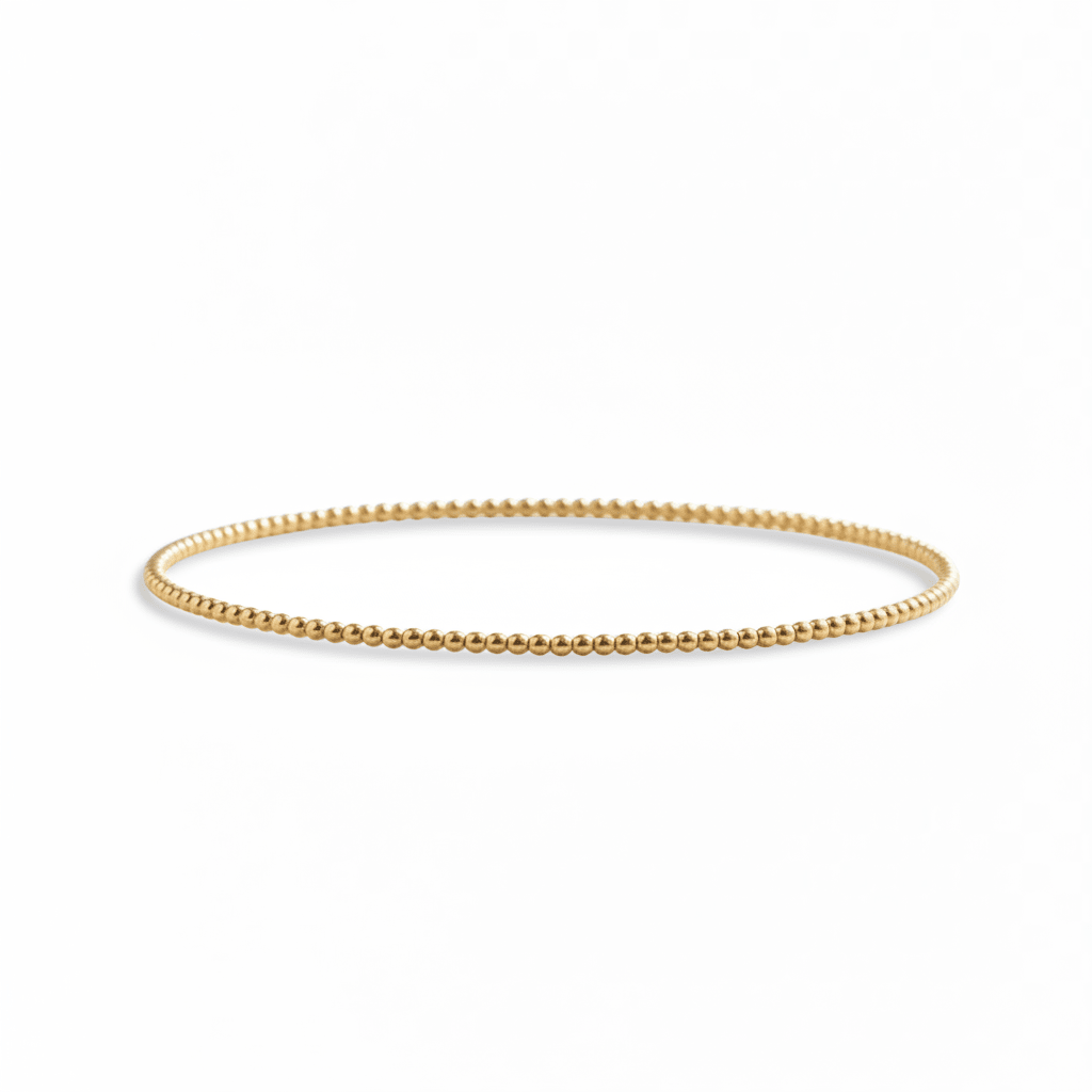 Schmaler Armreif mit Perlen, Kugeln aus vergoldetem 925 Sterlingsilver, Bangle aus echtem Silber, Clean Girl Schmuck, minimalistisch, dezent 