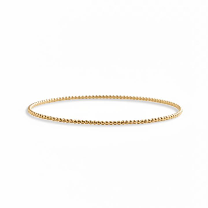 Schmaler Armreif mit Perlen, Kugeln aus vergoldetem 925 Sterlingsilver, Bangle aus echtem Silber, Clean Girl Schmuck, minimalistisch, dezent 