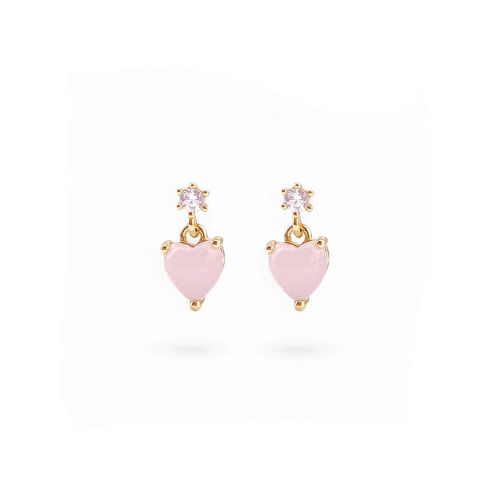 Pink Heart Earrings - Alicia&