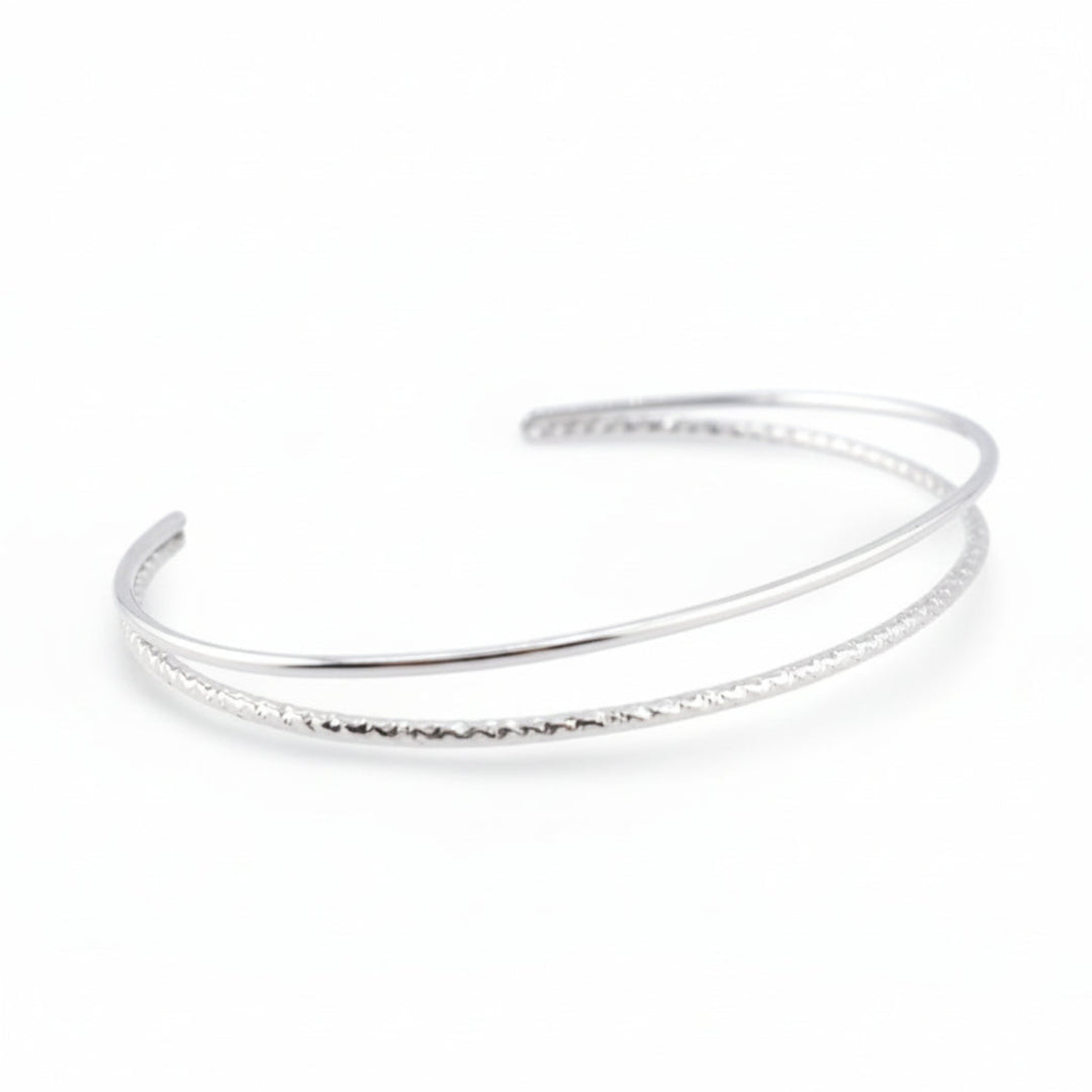 Double Silver Stacking Bangle - Alicia's Diary®