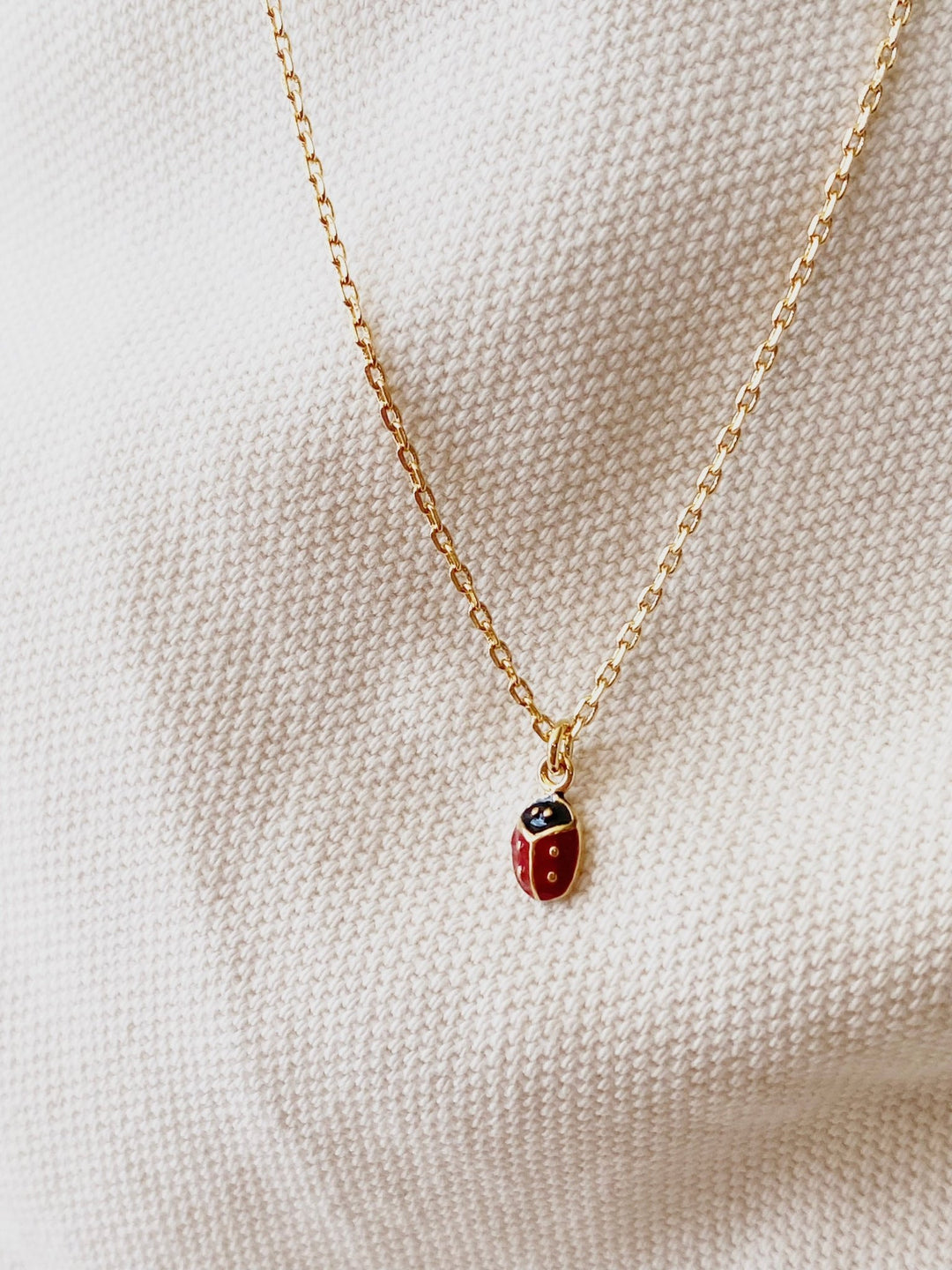 Goldene Marienkäfer Halskette für Mädchen, Kinderschmuck bestellen im Schmuck Online Shop von Alicia's Diary