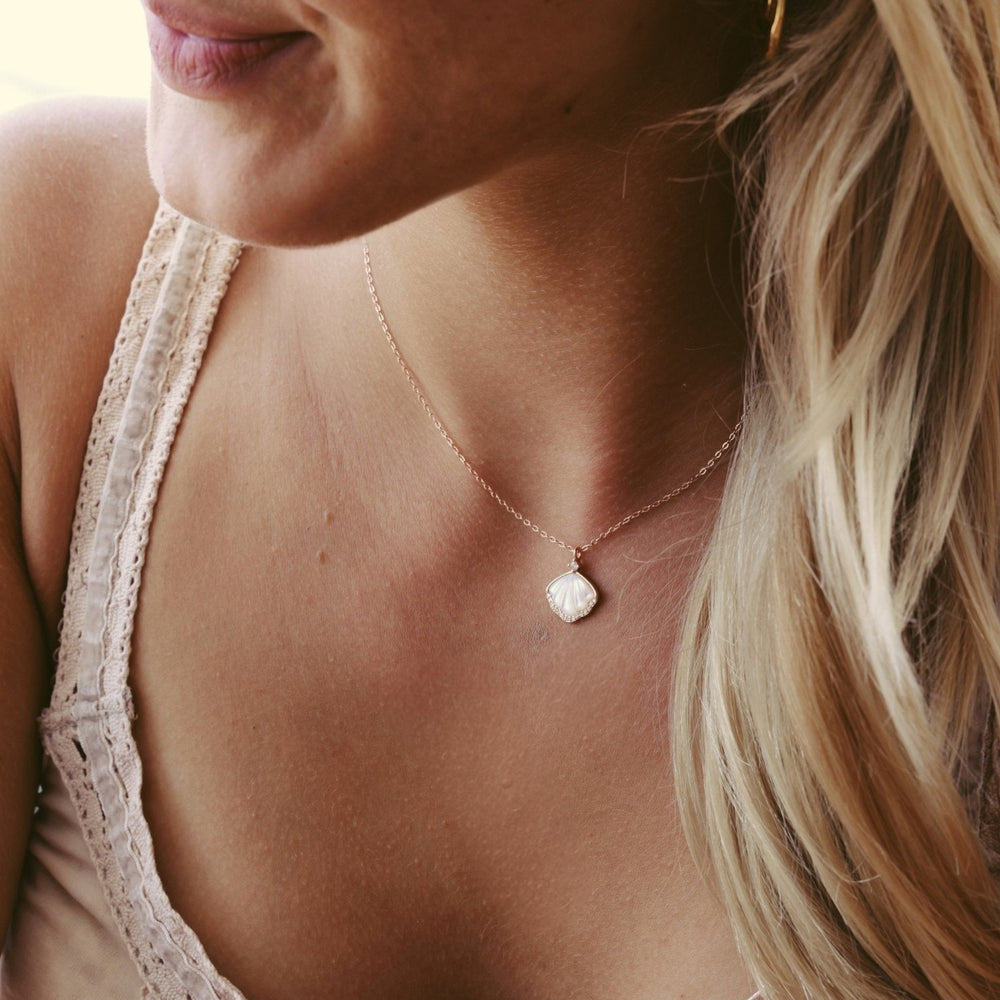 Rose Gold Plated Shell Locket Necklace - Alicia's Diary®