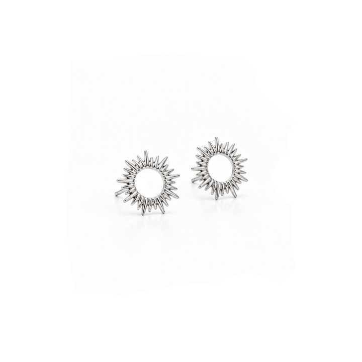 Pendientes de sol de plata pura