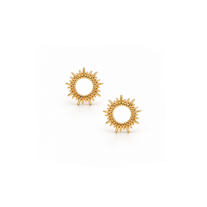 Minimalistische Sonnen Ohrstecker gold-goldene ohrringe-Goldene ohrstecker-google-feed