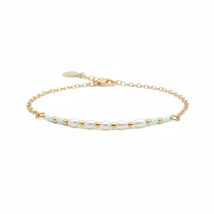 Buntes Beach Girl Armband gold mit Miyuki Perlen, Armband jugendlich Mädchen 12 Jahre, 13 Jahre, Schmuck