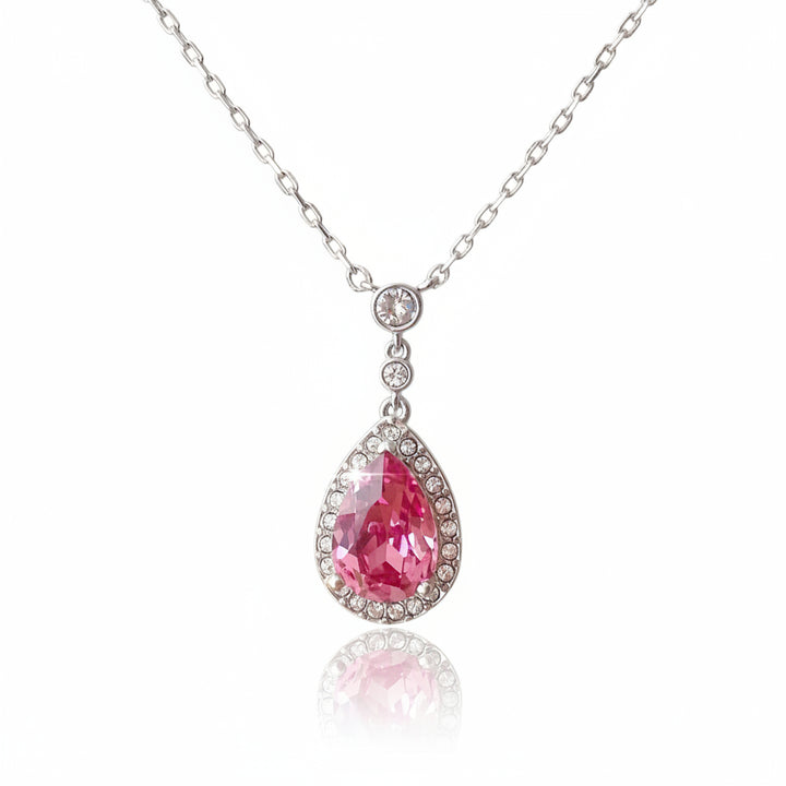 Silberne Kristall Cluster Halskette mit großem Kristall aus 925 Echtsilber, Vintage Schmuck für junge Frauen
