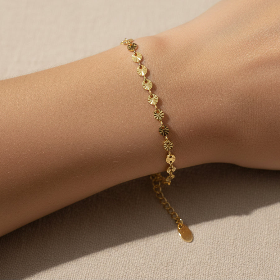 Dezentes Edelstahl Armband mit vielen Plättchen, wasserdicht, Clean Girl, Beach Girl Schmuck Shop