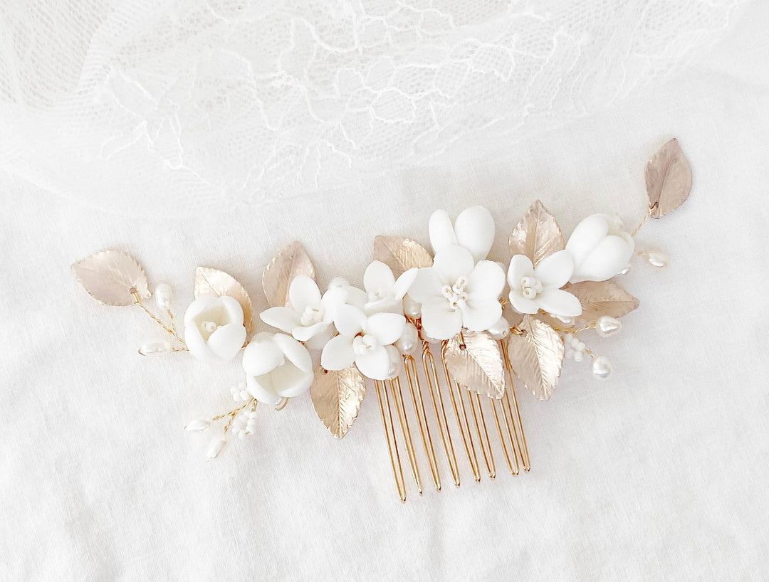 Brauthaarschmuck Gold Julie - ALICIA'S DIARY