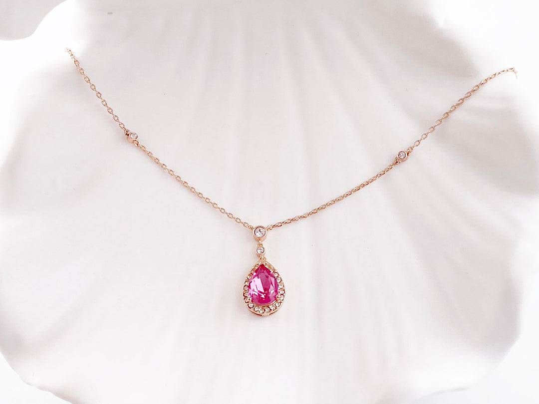 Roségoldene pink Crystal Kette - ALICIA'S DIARY®