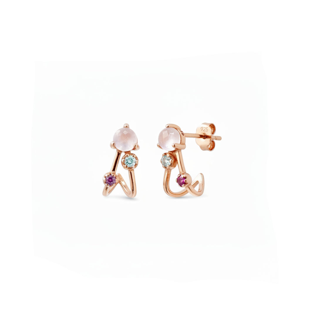 Pendientes de cuarzo rosa - Alicia&