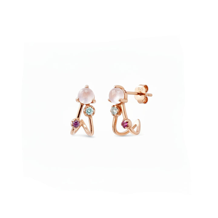 Pendientes de cuarzo rosa - Alicia&
